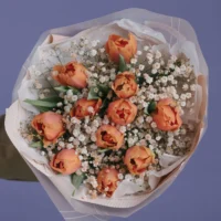 Buchet cu lalele în ambalaj modern