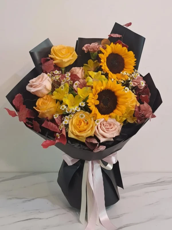 Buchet tomnatic cu floarea soarelui
