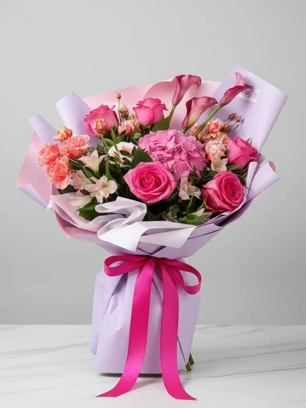 Buchet vibrant în nuanțe de fucsia